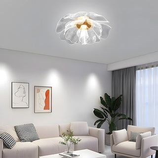 Modern acrylic flower ceiling light for bedroom, iron frame