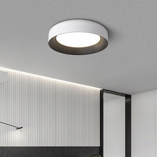 Modern LED Ceiling Lamp - Flush Mount Black Metal Light for Living Room