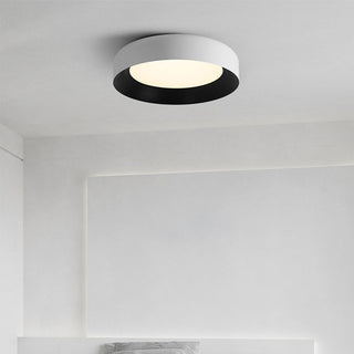 Modern flush mount black metal ceiling lamp, LED light