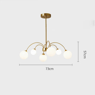 Brass bean chandelier modern glass fixture for living room