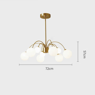Contemporary brass chandelier bean design glass pendant ceiling