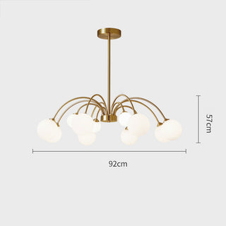 Modern brass and glass bean chandelier dining room fixture