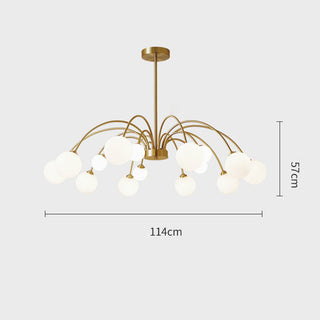 Elegant brass bean chandelier glass ceiling pendant living room