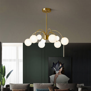 Modern chandelier brass bean design glass pendant light