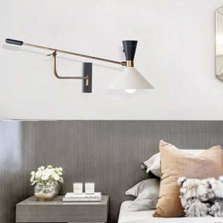 Modern metal wall lamp minimalist cone shade — dimmable single bulb
