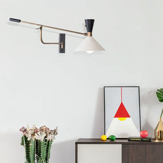 Cone shade metal wall sconce dimmable — modern interior lamp