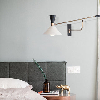 Modern metal sconce cone shade — dimmable wall light fixture