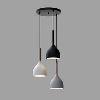 Metal triple pendant light with three adjustable hanging lamps