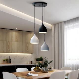 Triple-head metal pendant with adjustable individual cords