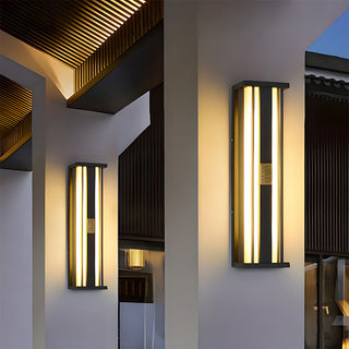 Modern black waterproof outdoor LED wall light — multifunctional garden
