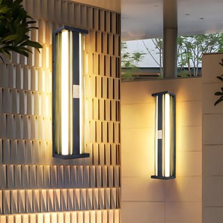 Outdoor black LED wall lamp waterproof illuminated — garden