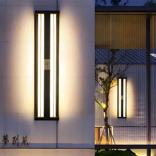Waterproof black LED outdoor wall sconce detail — garden lamp