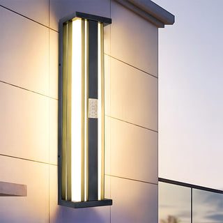 Black waterproof LED outdoor wall lamp ambient — garden sconce