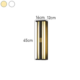 Black waterproof LED garden wall lamp close-up — outdoor sconce