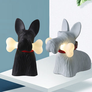 Cartoon dog table lamp setting — resin LED wide