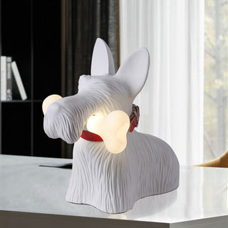 Cartoon dog resin lamp front — modern LED whimsical