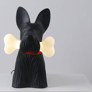 Resin dog table lamp side — modern LED warm glow