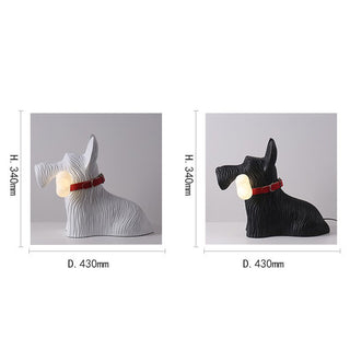 Modern dog lamp wide view — resin cartoon LED