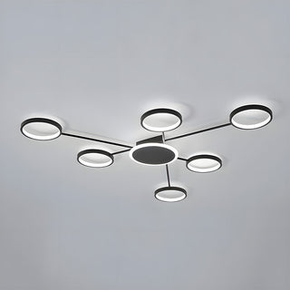 Modern LED Ceiling Light - Multi Head Ceiling Light with Metal Ring Design