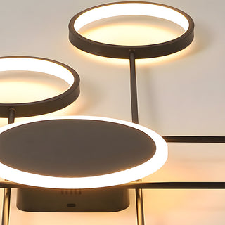 Modern LED Ceiling Light - Multi Head Ceiling Light with Metal Ring Design