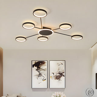 LED ceiling lamp multi head metal ring – modern bedroom