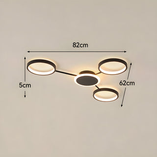 Modern LED multi head ceiling light metal ring – glow
