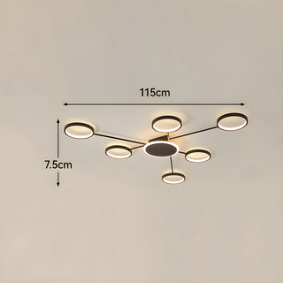 Modern LED Ceiling Light - Multi Head Ceiling Light with Metal Ring Design