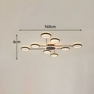 Modern LED Ceiling Light - Multi Head Ceiling Light with Metal Ring Design