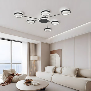 Metal ring LED ceiling lamp multi head – modern fixture