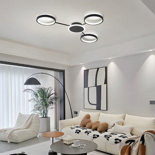 Modern LED ceiling light multi head – metal ring design