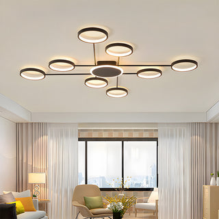 Modern metal ring ceiling lamp multi head – LED installed
