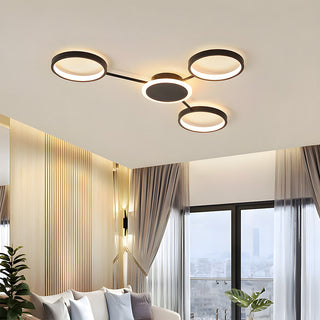 Multi head ceiling lamp LED – modern metal ring fixture