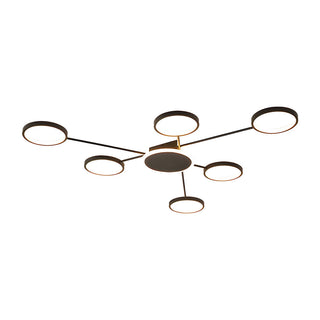 Modern LED Ceiling Light - Multi Head Ceiling Light with Metal Ring Design