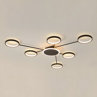 Modern LED Ceiling Light - Multi Head Ceiling Light with Metal Ring Design