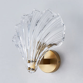 Sea shell modern glass wall sconce amber — living room lamp