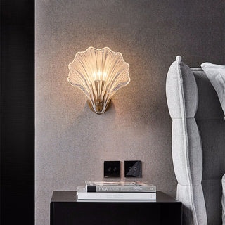 Sea shell amber modern wall sconce glass — living room