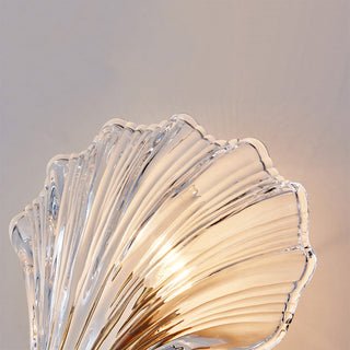 Modern sea shell glass wall sconce amber — living room