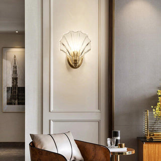 Amber glass modern sea shell wall lamp — sconce fixture