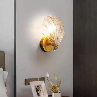 Modern glass amber sea shell wall lamp — sconce