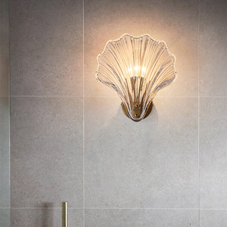 Sea shell modern amber glass wall sconce — living room