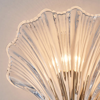 Sea shell glass amber wall lamp modern — living room sconce
