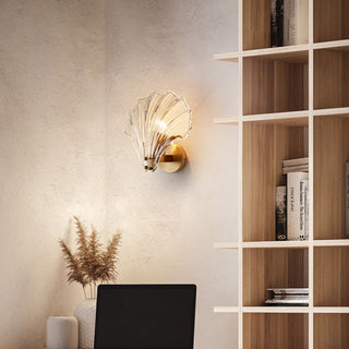 Glass sea shell modern amber wall lamp — sconce