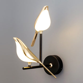 LED golden bird wall light — modern acrylic hallway sconce