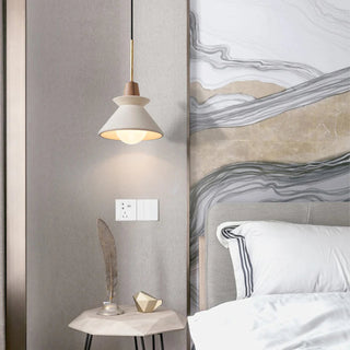 Contemporary concrete pendant with adjustable hanging