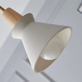 Suspension en Béton - Lampe Cône Moderne Blanche avec Longueur de Suspension Ajustable