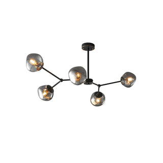 Modern Lava Glass Chandelier – Living Room Lighting | Brass Molecular Fixture