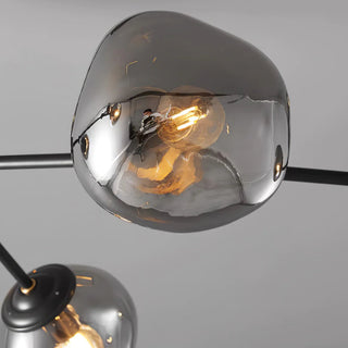 Modern Lava Glass Chandelier – Living Room Lighting | Brass Molecular Fixture