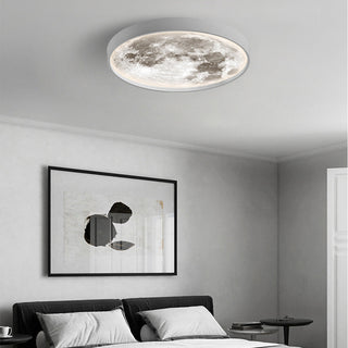 Round moon ceiling fixture with soft LED glow, bedroom ceiling light