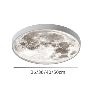 Modern moon shade ceiling fixture, LED flush mount bedroom light