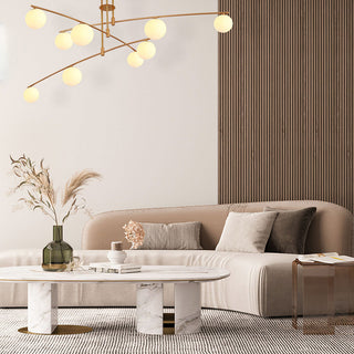 Nordic white iron frame chandelier glass ball pendant ceiling
